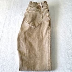 Land's End Women's Size 8 Beige High Rise Straight Leg 5 Pocket Jeans